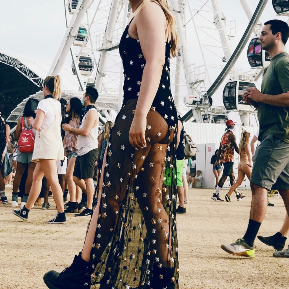 ASOS Glitter Star Mesh Maxi Dress- Coachella